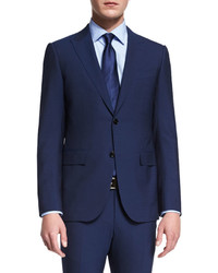 Ermenegildo Zegna Torino Peak Lapel Two Piece Wool Suit Blue