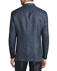 Brioni Two Button Patterned Jacket Blue Anthracite