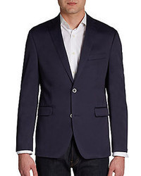 Saks Fifth Avenue Two Button Slim Fit Cotton Sportcoat