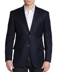 Saks Fifth Avenue BLACK Two Button Wool Classic Fit Blazer