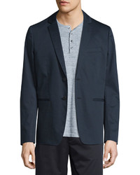 Vince Unconstructed Two Button Sateen Jacket Navy