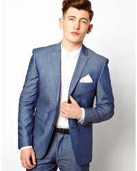Vito Suit Jacket In Chambray