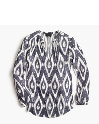 J.Crew Collection Long Sleeve V Neck Top In Ikat