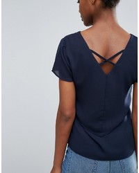 Vila Double Layer Top With Cross Back