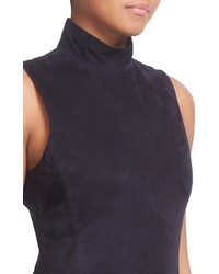 Theory Eulia Tidle Suede Front Mock Neck Top