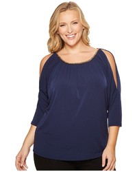 MICHAEL Michael Kors Michl Michl Kors Plus Size Chain Neck Cold Shoulder Top Clothing