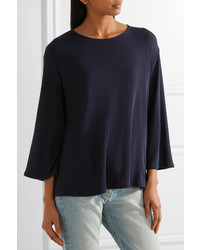 The Row Mildred Cotton Jersey Top Blue