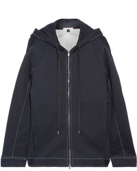 Marni Oversized Cotton Blend Jersey Hooded Top Midnight Blue