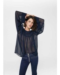 Mango Ruched Flowing Blouse
