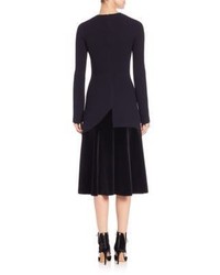 Derek Lam Shoulder Cutout Detail Wool Velvet Dress