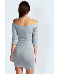 Boohoo Alice Off The Shoulder Long Sleeve Bodycon Dress