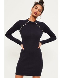Missguided Blue Stud Detail Bodycon Dress