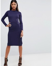 Asos Bodycon Dress With Sexy Seam Detail In Rib