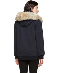 Yves Salomon Army By Navy Fur Trimmed Bomber Jacket