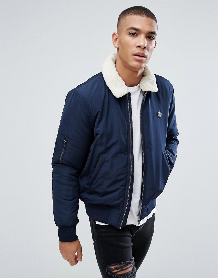 Le Breve Aviator Jacket With Borg Collar, $40 | Asos | Lookastic