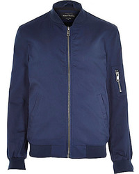 River Island Blue Casual Bomber Jacket
