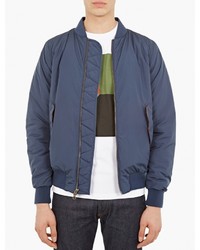 Saturdays Surf NYC Blue Quilted Bomber Jacket