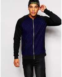 Asos Brand Bomber Jacket In Jersey With Contrast Front