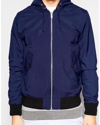 Asos Brand Bomber Jacket With Removable Hood