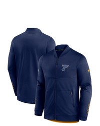 FANATICS Branded Navy St Louis Blues Locker Room Full Zip Jacket