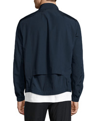Theory Drafted Zip Blouson Bomber Jacket Blue