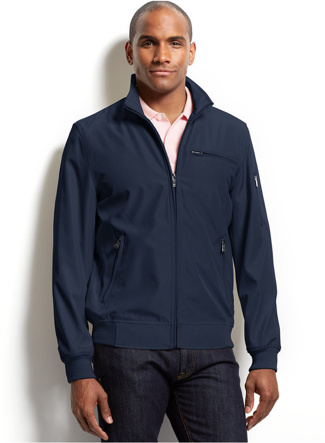 Perry Ellis Full Zip Stand Collar Bomber Jacket, $49 | Macy's