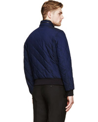Burberry London Navy Quilted Bomber Jacket
