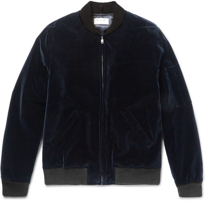 A.P.C. Louis W Cotton Velvet Bomber Jacket, $690 | MR PORTER | Lookastic