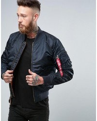 Alpha Industries Ma 1 Bomber Jacket Insulated In Slim Fit Navy