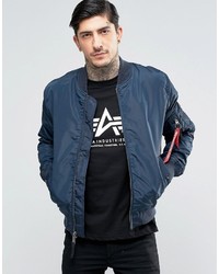 Alpha Industries Ma 1 Bomber Jacket Slim Fit In Navy