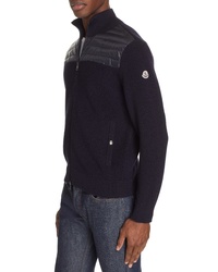 Moncler Maglione Knit Jacket With Quilted Yoke
