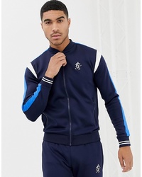 Gym King Muscle Bomber Track Jacket In Navy