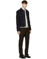 Carven Navy Collared Bomber Jacket