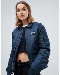 Schott Relaxed Bomber Jacket With Hood Lining