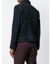AMI Alexandre Mattiussi Suede Leather Jacket With Ed