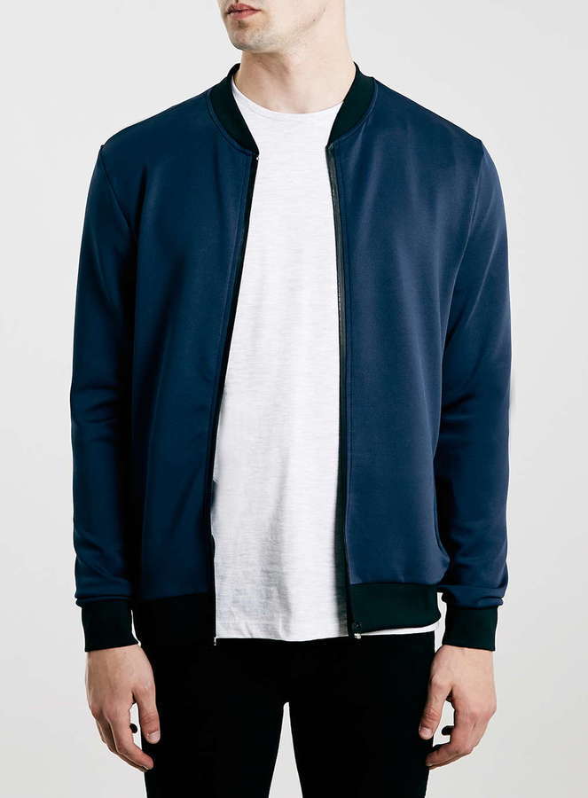 Topman navy shop bomber jacket