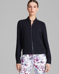 Adrianna Papell Zip Front Bomber Jacket