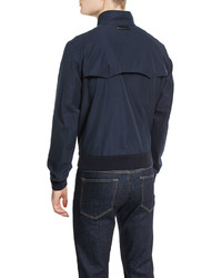 Tom Ford Zip Up Cotton Bomber Jacket Navy