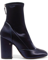 Laurence Dacade Melody Stretch Satin Boots Navy