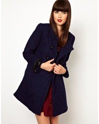 Nishe Double Breasted Coat In Boucle