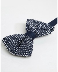 Asos Brand Wedding Knitted Bow Tie In Navy