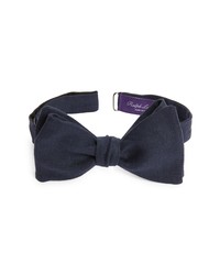 Ralph Lauren Purple Label Linen Bow Tie In Dark Navy At Nordstrom