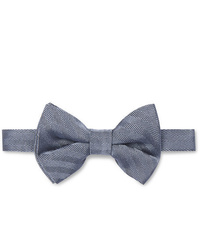 Dunhill Pre Tied Herringbone Mulberry Silk Bow Tie