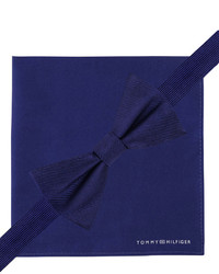 Tommy Hilfiger Solid Bow Tie Pocket Square Set