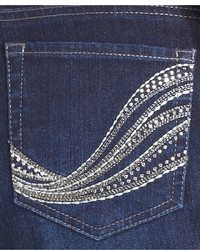 Style&co. Style Co Petite Embellished Ex Boyfriend Curvy Fit Jeans Dark Wash