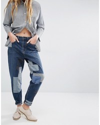 WÅVEN Waven Aki Boyfriend Jeans With Patches