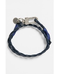 Caputo & Co Braided Double Wrap Bracelet Navy