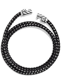 David Yurman Chevron Triple Wrap Bracelet In Black