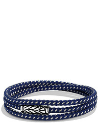 David Yurman Chevron Triple Wrap Bracelet In Blue
