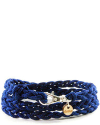 Domo Beads Braided Wrap Bracelet Navy Blue